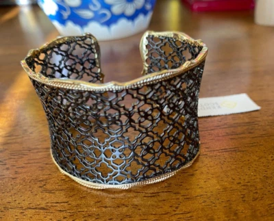 Kendra Scott Candice 袖扣手链金色和青铜色黑色全新带标签金银丝 — 第 1/4 张图片