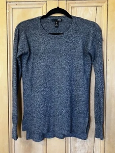 AQUA Womens 100% Cashmere Speckled Dark Grey Crew Neck Sweater Size XS Gray NEW - Picture 1 of 10