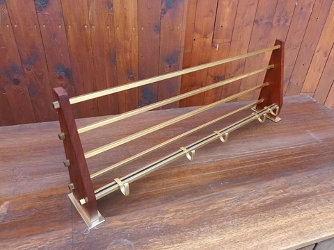 60er Wardrobe Vintage Wall Coat Rack Corridor Wardrobe Walnut Wood Midcentury Cover