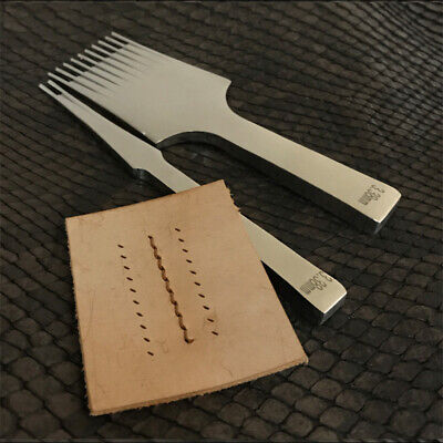 Leather Craft Olive Shape Pricking Irons Stitching Lacing Punch Chisel Tool BG3 • 84.70€