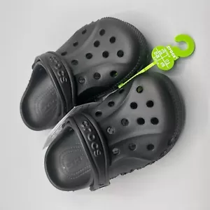 Crocs Unisex Baya Clogs - Black, Size C10 Kids NWT - Picture 1 of 4
