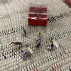 VINTAGE LOT OF 6 ASSORTED FLY FISHING FLIES SIZE 12 JAPAN NEVER USED W TAGS