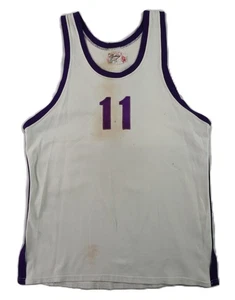 VTG SOUTHLAND ATHLETIC USA Adult L White Purple Oasis #11 Basketball Jersey - Picture 1 of 9
