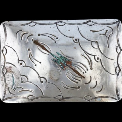 Turquesa Peyote Pájaro N Plata Thunderbird Pato Cazador Hecho a Mano De Colección Hebilla de Cinturón Foto 1 de 3