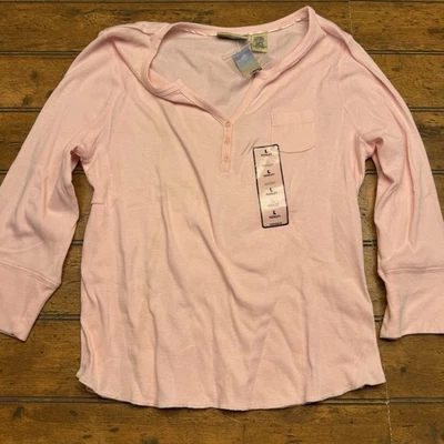 Top Henley rosa para mujer Route 66 vintage nuevo con etiquetas Kmart, estilo informal, talla grande Foto 1 de 4