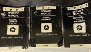 1991 Chrysler Dodge Plymouth Front Wheel Drive Car Factory Service Manual Set - Bild 1 von 4
