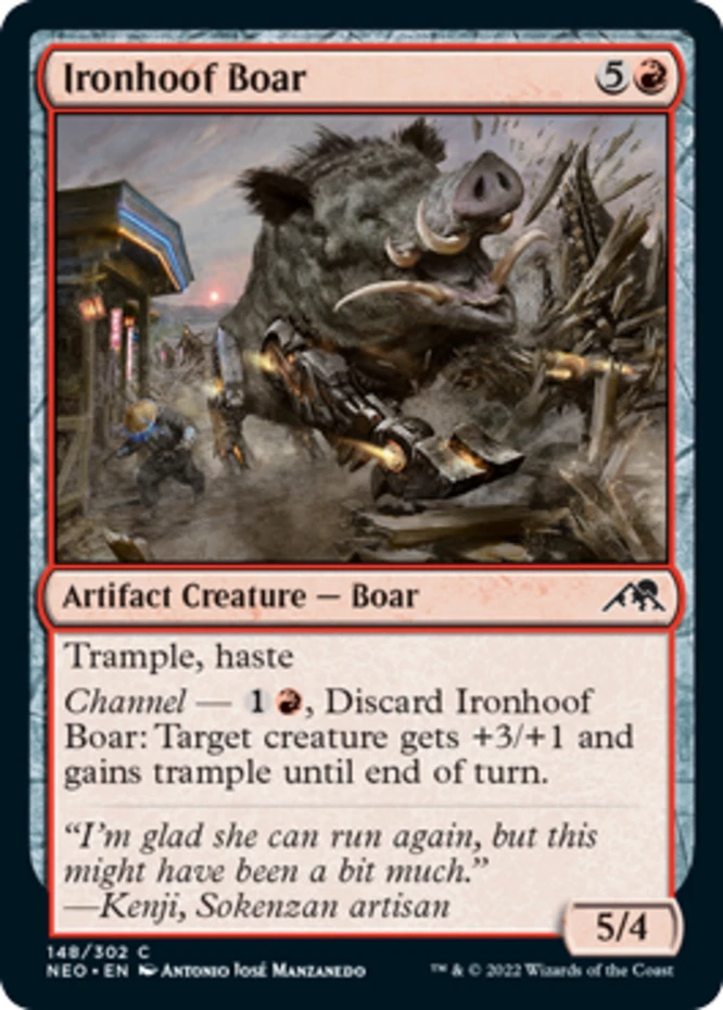 x1 Ironhoof Boar - Kamigawa: Neon Dynasty - NM - MTG - Image 1 of 1