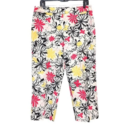 Pantalones capri florales vibrantes Oscar by Oscar De La Renta talla 12 Foto 1 de 4