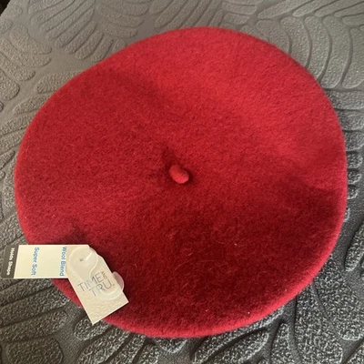 Красный шерстяная смесь берет новый с Ярлыками - Изображение 1 из 4