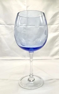 🍸 Waterford Marquis Blue Polka Dot Wine Glass ✨ Signed, 8.5", Replacement - Picture 1 of 2