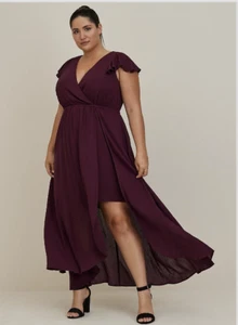 Maxi Vestido Torrid Borgoña Walk Through Nuevo Con Etiquetas Nuevo Talla Grande 0X - Imagen 1 de 8
