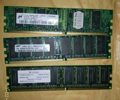 DDR333 PC-2700 PC-3200 128MM x1 & 3 X 256MB SD Memory  - Image 1 of 3