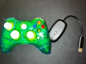 Wireless Clear Green Controller With Receiver For Xbox 360 New - Picture 1 of 2