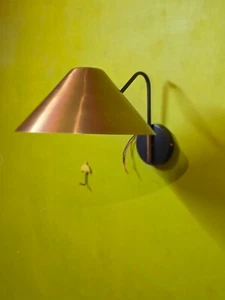 Vintage Style Brass Cone Wall Lamp | Elegant E14/E12 Sconce | Accent Lighting - Picture 1 of 10
