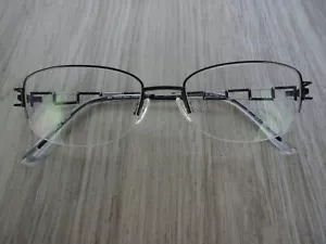 Charmant Titanium 10808 Eyeglass Frames 51 18 140 Black Geometric Half Rim - Picture 1 of 10