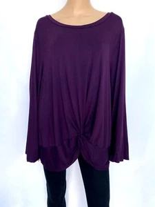NWT! NEW! CALVIN KLEIN Plus Size 3X Purple Knot Blouse Shirt Top Tunic Women's - Picture 1 of 9