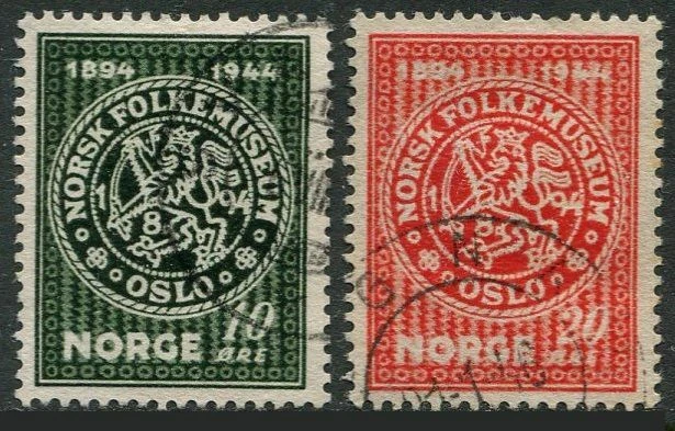 Norway 272-273, used. Michel 308-309. Folklore Museum, 50th Ann. 1945. - Image 1 of 1
