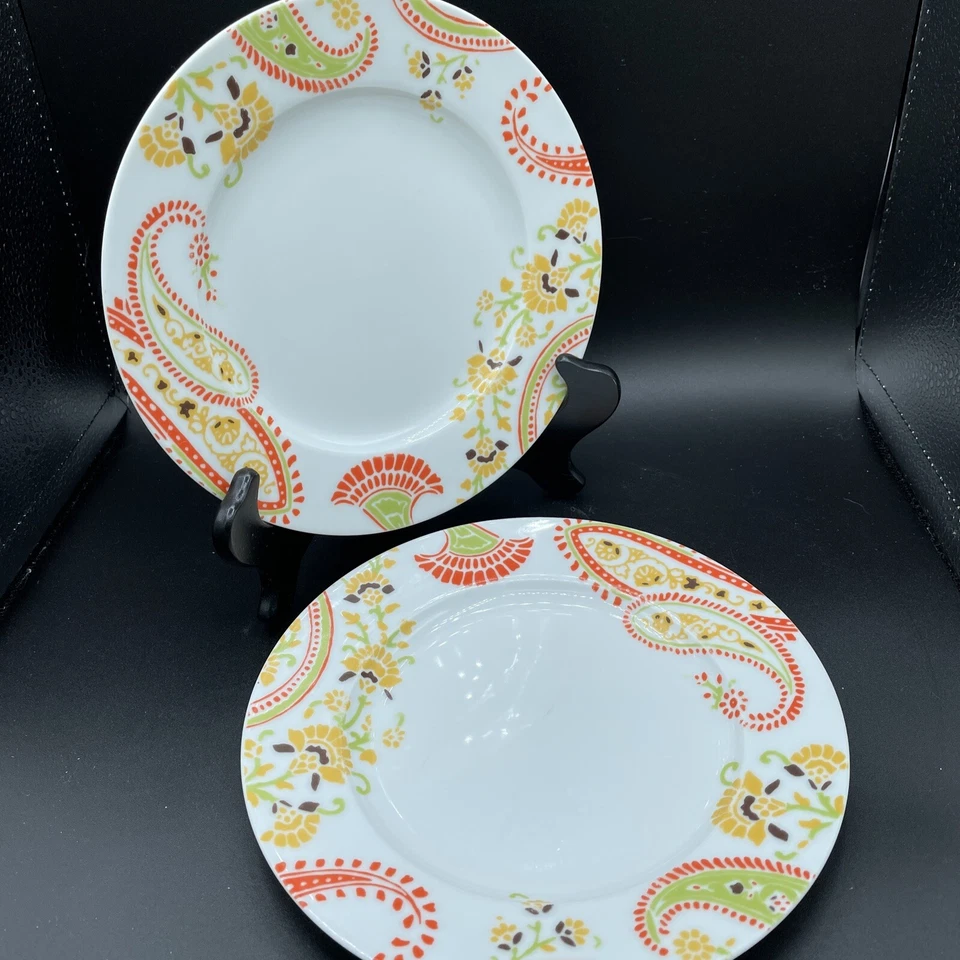 Prato de salada Rachael Ray Paisley 8” conjunto de 2 - Imagem 1 de 4