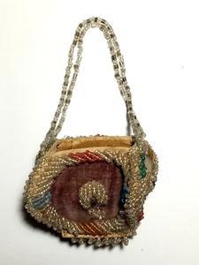 Antike indianische "Irokesen" kleine Perlen Box Geldbörse 1800er - Bild 1 von 6