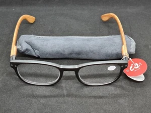 New With Case IS Gift Natural Frame Reading Glasses Grey +3.00 Lens - Bild 1 von 2
