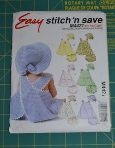 Stitch & Save #M4421 sewing pattern, infant dresses panties hat size S-XL - Picture 1 of 3