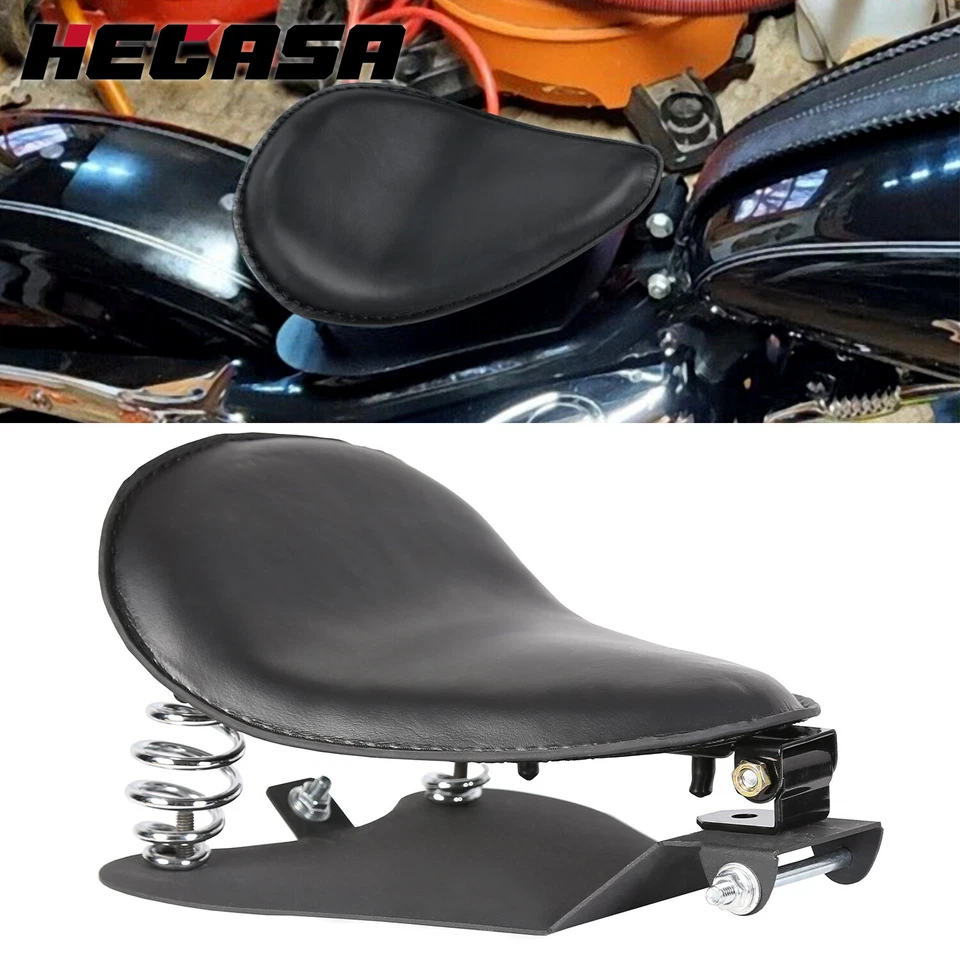 Soporte de resorte de asiento individual para motocicleta con base para Harley Sportster Chopper Bobber Foto 1 de 4