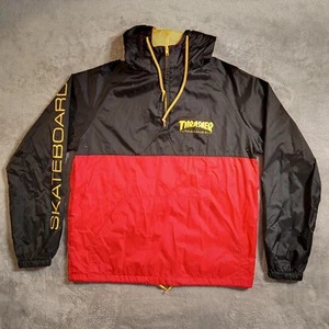 Thrasher Magazine Skateboard Magazine Red Black Yellow Windbreaker Jacket Small - Picture 1 of 11