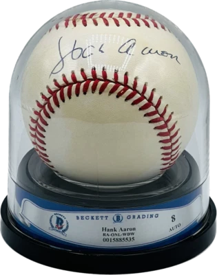 Hank Aaron Autograph Auto Signed Major League Baseball BAS 8 Authentic  - Image 1 of 2