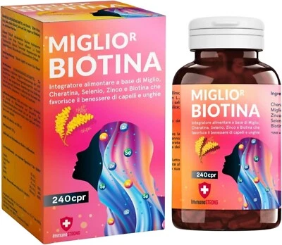IMMUNOSTRONG Integratore capelli donna formula innovativa con Miglio Biotina Cheratina 240CPR
