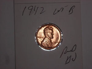 wheat penny 1942 LINCOLN CENT RED BU 1942-P UNC RED LUSTER LOT #B - Picture 1 of 3