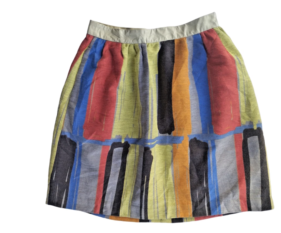 Falda para mujer Tsumori Chisato hasta la rodilla algodón cuero estampado abstracto talla 2 Foto 1 de 4