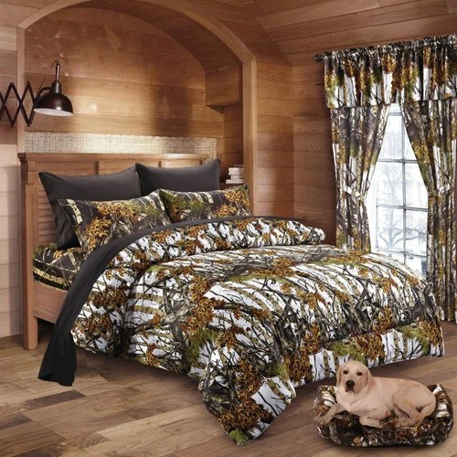 King White Snow Camo Comforter 1 PC Camouflage Microfiber 104 X 94 Woods Cover Set Duvet Cover - Discount Comfortable Bedding