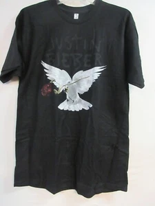 JUSTIN BIEBER OFFIZIELLES MERCH DISTRESSED TAUBE BAND KONZERT MUSIK T-SHIRT LARGE - Bild 1 von 3