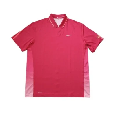 Nike Tiger Woods Colección Camisa Para Hombres Grande Rojo Brillante Polo Manga Corta Golf Foto 1 de 4