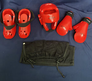 Century P2 Powerline 2.0 Red Sparring Martial Arts Helmet GlovesBootsYouth (3/4)