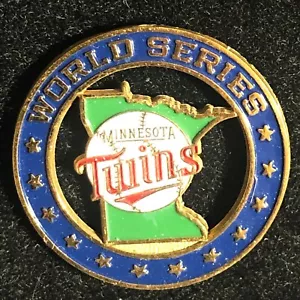 1991 Atlanta Braves vs. Minnesota Twins Baseball World Series Press Pin (Twins) - Picture 1 of 3