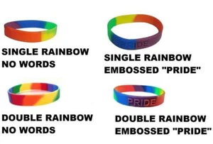 Pulsera Silicona Arco Iris Bandera del Orgullo Gay LGBTQ Derechos Resistir ENVÍO EE. UU. - Imagen 1 de 4
