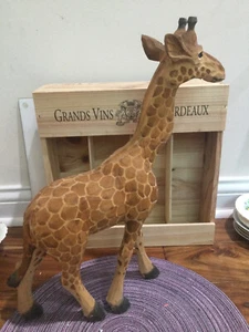 Hand Carved Wooden Giraffe Decor  16''X12'' - Picture 1 of 9