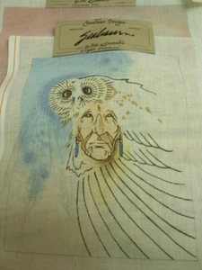 Handpainted Needlepoint Canvas - Spirit and Owl - Tish & Cassandra - Picture 1 of 1
