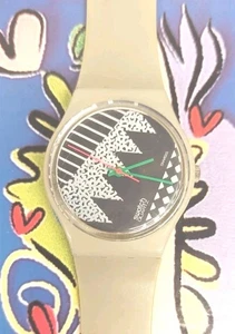 Orologio Swatch GRIGIO MEMPHIS GM100 1984 Standard Gents Swiss Made Vintage Quarzo - Foto 1 di 9