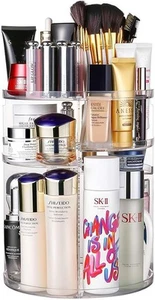 Rotating Makeup Organizer 360 Degree Adjustable Cosmetic Storage Makeup Spinning - Picture 1 of 12
