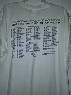 Camisa vencedora do 25º aniversário da Copa dos Criadores Santa Anita 2008 corrida de cavalos RARA - Imagem 1 de 3