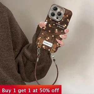 For Apple iPhone 17 Air 17 Pro Max 16 15 14 13 12 11Phone Case Floral w/Lanyard - Picture 1 of 16