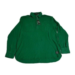 NWT Ralph Lauren Men Sz M Polo Country Moleskin Popover Pullover Workshirt Green - Picture 1 of 6