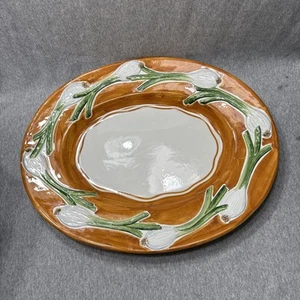 RARO Plato de servir grande ovalado Vietri 19” chalotes de cebollas 1997 Italia - Imagen 1 de 16