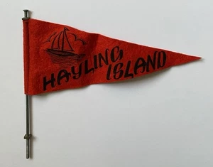 BANDERA DE RECUERDO DE FIELTRO DE COLECCIÓN HAYLING ISLAND - ¿DECORACIÓN DE COCHE? INGLATERRA - Imagen 1 de 2