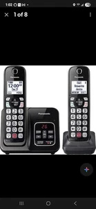 Panasonic KX-TGD832M Cordless Phone Answering Machine 2 Handsets Metallic Black - Zdjęcie 1 z 4