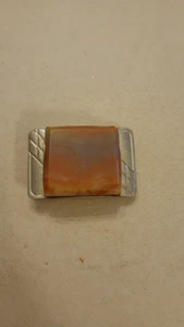 Hebilla de cinturón vintage MACO Sterling con cornalina? Ágata? Piedra - LEER - Imagen 1 de 12