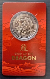 2024 Australia Year of the Dragon 50c UNC  coin on card - Picture 1 of 2