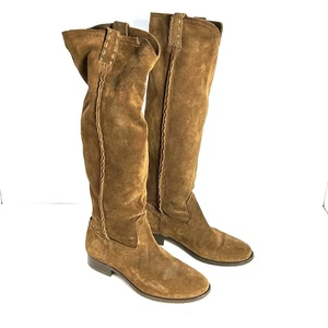 Frye Cara Slouch Tall Brown Suede Leather Pull-On Knee High Boots Womens US 7 B - Picture 1 of 14